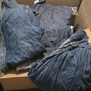 3 Chambray Shirts all XL. 1. Polo 1 Gap 1 Loft